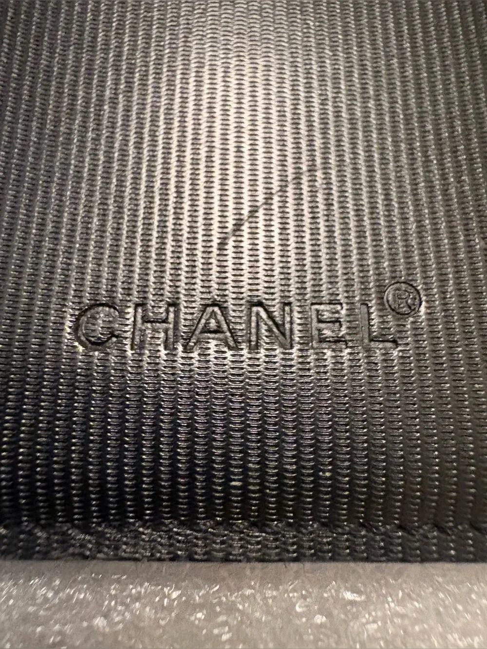 CHANEL Vintage Travel Line Wallet Black Nylon Jacquard Red Interior Auth Card